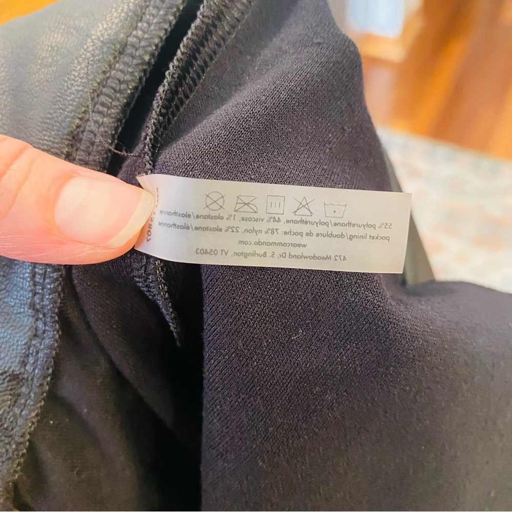 Commando Black Faux Leather Pocketed Joggers S - Picture 9 of 9